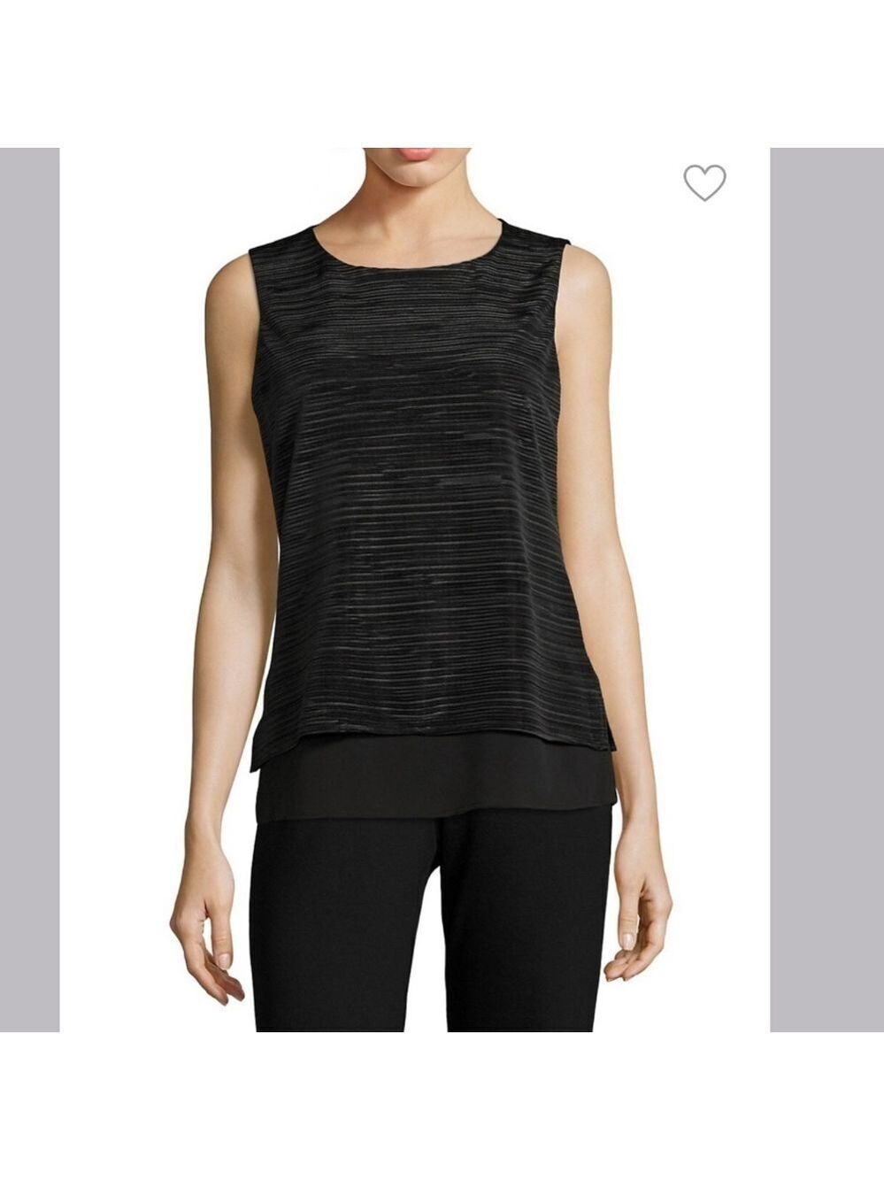 🦩 CALVIN KLEIN Crinkled Layered Sleeveless Blouse / Size XL (🦩2 for $25)